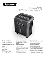 Fellowes Powershred 79Ci Handleiding