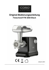 CASO DESIGN Fleischwolf FW 2000 Black Handleiding