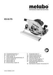 Metabo KS 85 FS Gebruiksaanwijzing