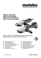 Metabo WEF 9-125 Quick Gebruiksaanwijzing