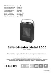 EUROM Safe-t-Heater Metal 2000 Gebruiksaanwijzing