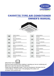 Carrier 38QUS012DS Series Gebruikershandleiding