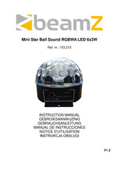 Beamz Mini Star Ball Sound RGBWA LED 6x3W Gebruiksaanwijzing