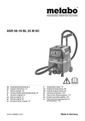 Metabo ASR 36-18 BL 25 M SC Gebruiksaanwijzing