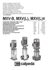 Calpeda MXV-B Series Bedieningsvoorschrift