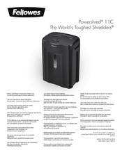 Fellowes Powershred 11C Handleiding