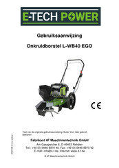 4F Maschinentechnik E-Tech Power L-WB40 EGO Gebruiksaanwijzing