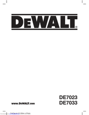 DeWalt DE7023 Vertaling Van De Originele Handleiding