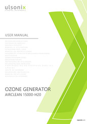 ulsonix AIRCLEAN 15000-H20 Gebruiksaanwijzing