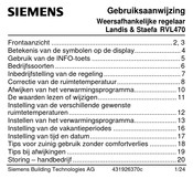 Siemens Landis & Staefa RVL470 Gebruiksaanwijzing