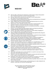 BEA 98/25-551 Addendum Bij Handleiding