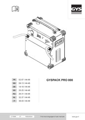 GYS GYSPACK PRO 800 Handleiding