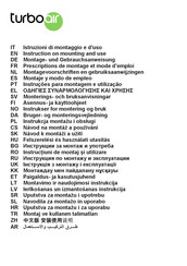 Turboair TRAMA BL/A/60 Gebruiksaanwijzingen