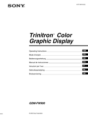 Sony Trinitron GDM-FW900 Gebruiksaanwijzing