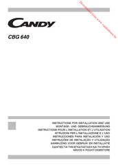 Candy CBG 640 Instructies Voor Gebruik En Installatie