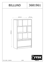Jysk BILLUND 3681961 Handleiding