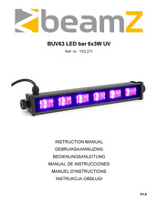 Beamz BUV63 LED bar 6x3W UV Gebruiksaanwijzing