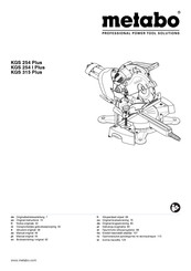 Metabo KGS 254 I Plus Gebruiksaanwijzing