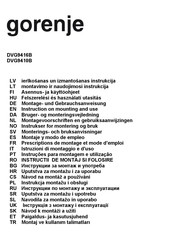 Gorenje DVG9410B Montagevoorschrift En Gebruiksaanwijzing