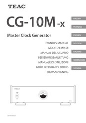 Teac CG-10M-X Gebruikershandleiding