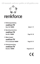 Renkforce renkCast TV Gebruiksaanwijzing