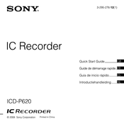 Sony ICD-P620 Introductiehandleiding