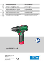 Gude 58801 Vertaling Van De Originele Gebruiksaanwijzing