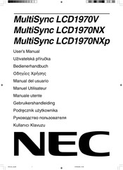 NEC MultiSync LCD1970NXp Gebruikershandleiding