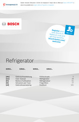 Bosch KIR31 Series Gebruiksaanwijzing