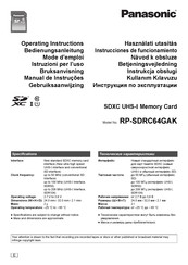 Panasonic RP-SDRC64GAK Gebruiksaanwijzing