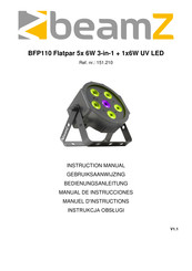 Beamz BFP110 Flatpar 5x 6W 3-in-1 + 1x6W UV LED Gebruiksaanwijzing