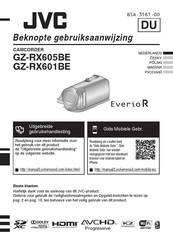 JVC Everio R GZ-RX601BE Gebruiksaanwijzing