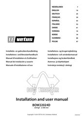 Vetus BOW THRUSTER BOW22024D Installatie- En Gebruikershandleiding