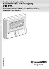 Bosch Junkers FR 120 Installatie- En Bedieningshandleiding