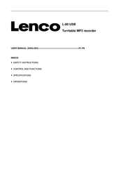 LENCO L-80 USB Gebruiksaanwijzing