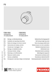 Franke F3 Series Montagehandleiding
