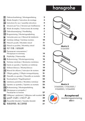Hansgrohe Metris S 31261000 Gebruiksaanwijzing
