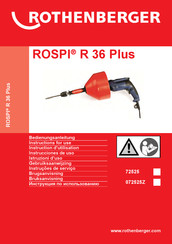 Rothenberger ROSPI R 36 Plus Gebruiksaanwijzing