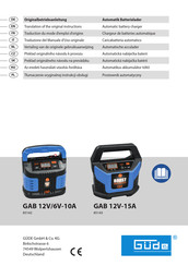 Gude GAB 12V-15A Vertaling Van De Originele Gebruiksaanwijzing