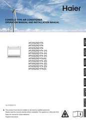 Haier AF50S2SD1FA Gebruiksaanwijzing En Installatiehandleiding