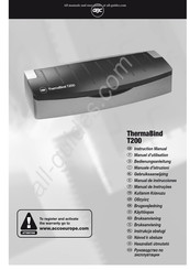 GBS ThermaBind T200 Gebruiksaanwijzing