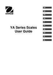 OHAUS YA Series Gebruikershandleiding