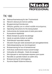 Miele professional TK 180 Gebruiksaanwijzing