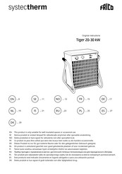 Frico systectherm Tiger 20-30 kW Handleiding