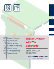 Simons Voss Technologies Digital Cylinder AX Z5 Korte Handleiding