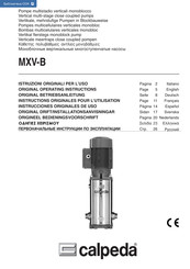 Calpeda MXV-B Series Bedieningsvoorschrift