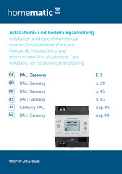 HomeMatic IP HmIP-P-DRG-DALI Installatie- En Bedieningshandleiding