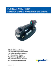 probst FLIEGUAN-AKKU-HANDY FXAH-120-GRABO-PRO-LIFTER-GREENLINE Bedrijfshandleiding