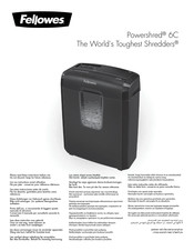 Fellowes Powershred 6C Instructies Voor Gebruik