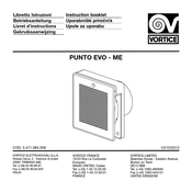 Vortice PUNTO EVO-ME Gebruiksaanwijzing